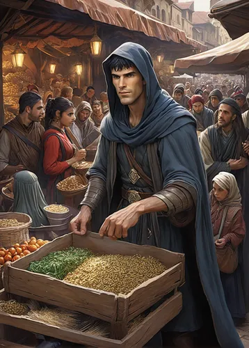 medieval market,merchant,the market,vendor,spice market,vegetable market,greengrocer,marketplace,spice souk,souk,vendors,market,large market,market trade,dwarf cookin,peddler,grand bazaar,freekeh,fruit market,market stall,Illustration,Paper based,Paper Based 02