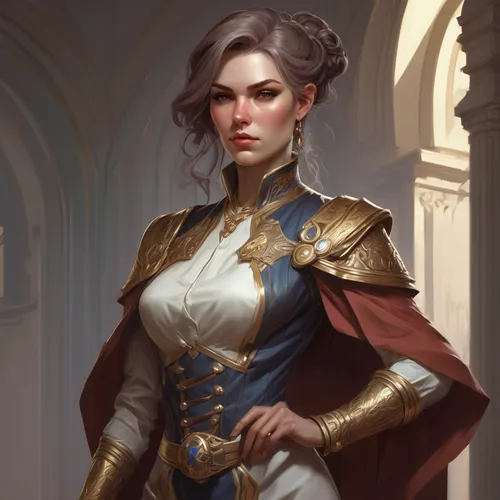 paladin,fantasy portrait,librarian,sterntaler,golden crown,imperial coat,joan of arc,artemisia,custom portrait,jaya,female warrior,gold crown,almudena,eufiliya,priest,mary-gold,merchant,priestess,cuirass,cg artwork,Conceptual Art,Fantasy,Fantasy 01