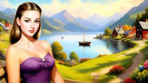 celtic woman,landscape background,beleriand,cartoon video game background,mervat,tuatha