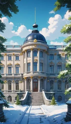 miramare,palladianism,europe palace,snow house,prefecture,ritzau,neoclassical,romanov,mansion,grand master's palace,darjeeling,embassy,marble palace,palace,suomi,consulate,the palace,winter house,sylvania,setsuna,Illustration,Japanese style,Japanese Style 03