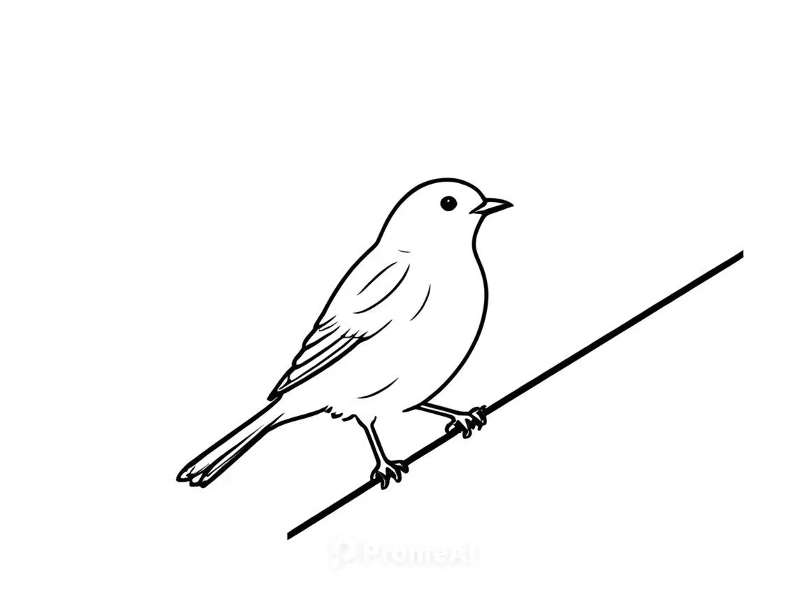 a little bird is perched on a nch,white finch,bird outline,line art birds,bird illustration,bird drawing,luginbill,Design Sketch,Design Sketch,Rough Outline