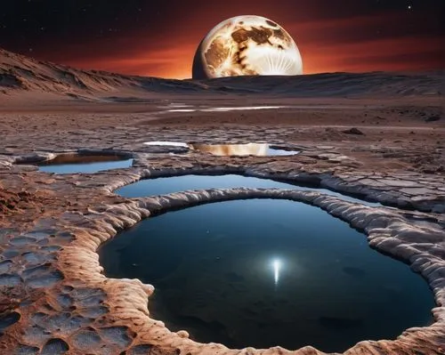 lunar landscape,craters,impact crater,moonscape,water hole,crater,valley of the moon,alien planet,moon valley,alien world,smoking crater,meteorite impact,inner planets,volcano pool,volcanic crater,planet mars,the atacama desert,moon craters,mars probe,red planet,Photography,General,Realistic