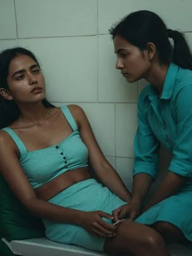 At the diaconal social welfare station.,two women sitting on a bench, one wearing blue and the other in green,taramani,lazzaro,manorama,nepali,akhila,anjala,Photography,Documentary Photography,Documen