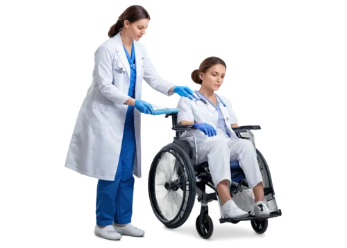 interior hospital scene, doctor, nurse, patient, medical equipment, white coat, stethoscope, wheelchair, hospital bed, IV drip, oxygen mask, sterile gloves, medical chart, clipboard, warm lighting, sh