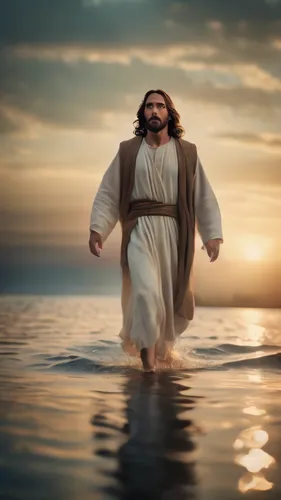 god of the sea,jesus figure,the man in the water,baptism,jesus christ and the cross,walk on water,version john the fisherman,son of god,baptism of christ,merciful father,biblical narrative characters,benediction of god the father,divine healing energy,man at the sea,the people in the sea,sea god,the shallow sea,infant baptism,new testament,christian,Photography,General,Cinematic