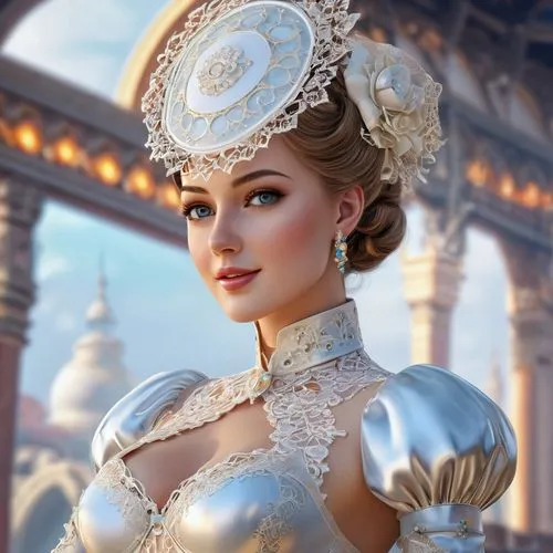 victorian lady,noblewoman,elizaveta,cinderella,the carnival of venice,suit of the snow maiden,principessa,diadem,diadems,fantasy portrait,yelizaveta,victoriana,maxon,romanova,cendrillon,nitaya,noblewomen,headpiece,bridal,rococo,Illustration,Japanese style,Japanese Style 19