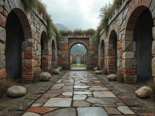 archways,passageways,doorways,theed,entranceways,hall of the fallen,porticus,flagstones,entrances,vindolanda,narthex,pompeii,entry path,passageway,roman ruins,the threshold of the house,stone gate,avernum,pathway,walkway,Photography,General,Realistic