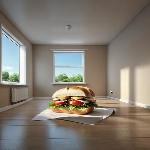 Room made with sandwich ,3d rendering,hamburger,cheeseburger,hamburger plate,classic burger,burger,burger king premium burgers,chicken burger,cemita,hamburgers,3d render,veggie burger,breakfast sandwi