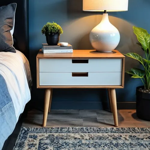 nightstand,bedside table,danish furniture,chest of drawers,end table,wooden desk,baby changing chest of drawers,bedside lamp,wooden shelf,scandinavian style,guestroom,modern decor,table lamp,contemporary decor,writing desk,dresser,table lamps,sideboard,wooden mockup,danish room,Photography,General,Realistic