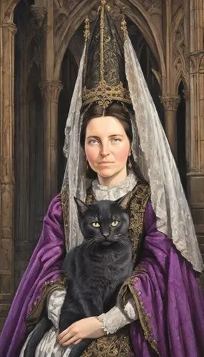 gothic portrait,portrait of christi,millicent fawcett,cat portrait,cat european,victorian lady,cat image,napoleon cat,portrait of a woman,margaret,cat,custom portrait,sterntaler,romantic portrait,w 21,official portrait,female portrait,cat mom,pet black,imperial coat,Digital Art,Comic