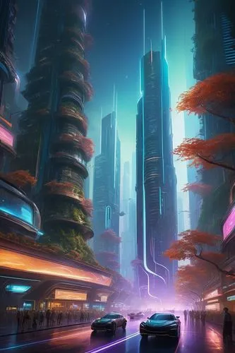 futuristic landscape,cybercity,cybertown,cityscape,futuristic,cyberport,metropolis,cyberia,fantasy city,cyberpunk,dystopian,colorful city,microdistrict,cityzen,city at night,harbour city,cyberscene,coruscant,dystopias,scifi,Illustration,Realistic Fantasy,Realistic Fantasy 16