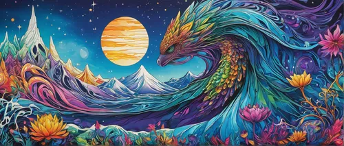 fantasy art,pachamama,psychedelic art,painted dragon,mermaid background,dragon of earth,unicorn art,fantasia,capricorn,astral traveler,unicorn background,dragon li,mantra om,the zodiac sign pisces,fantasy picture,dragon,chinese dragon,wyrm,shamanic,forest dragon,Unique,Paper Cuts,Paper Cuts 01