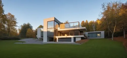 glass concrete garden trees pool park sunlight summer landscape daylight night view blue sky,modern house,cubic house,modern architecture,hejduk,cube house,gwathmey,dunes house,eisenman,aalto,lohaus,c