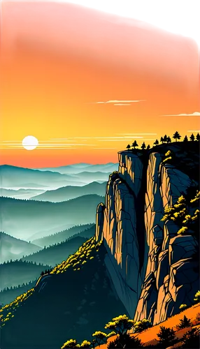 mountain sunrise,quartz sandstone peak woodland landscape,travel poster,mountain landscape,mountain scene,saxon switzerland,mountainous landscape,alpine sunset,meteora,paisaje,landscape background,futuristic landscape,mountain plateau,savanes,canyon,alpine landscape,katoomba,yellow mountains,mountains,landscape,Illustration,Black and White,Black and White 04