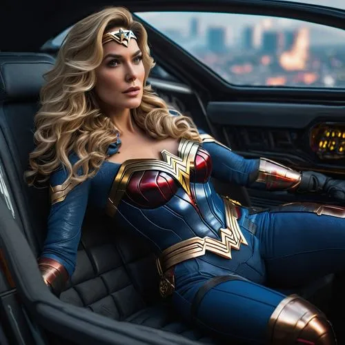 captain marvel,wonder woman city,wonderwoman,wonder woman,super heroine,woman in the car,goddess of justice,super woman,woman power,wonder,car model,cockpit,fantasy woman,superhero,elle driver,captain,hood ornament,female hollywood actress,behind the wheel,superhero background,Photography,General,Sci-Fi