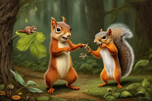 squirrels,acorns,squirell,chinese tree chipmunks,sciurus,sciurus carolinensis,woodland animals,abert's squirrel,nuts & seeds,red squirrel,courtship,tree squirrel,anthropomorphized animals,eurasian red squirrel,chipmunk pokes,squirrel,ground squirrels,the squirrel,collecting nut fruit,chipping squirrel,Illustration,Realistic Fantasy,Realistic Fantasy 40