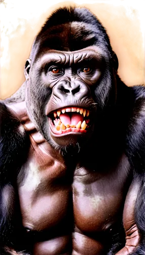 gorilla,ape,silverback,kong,chimp,chimpanzee,primate,king kong,great apes,orangutan,orang utan,cougnou,common chimpanzee,baboon,mumiy troll,neanderthal,bushmeat,war monkey,gorilla soldier,ogre,Illustration,Realistic Fantasy,Realistic Fantasy 21