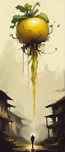 yellow mushroom,tree mushroom,banana tree,hanoi,mushroom landscape,lemon tree,vietnam,floating island,flying seeds,daikon,yellow onion,mushroom island,nanas,pollinate,yellow turnip,banana,flying seed,cooking plantain,world digital painting,vinegar tree,Conceptual Art,Fantasy,Fantasy 06