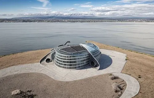 california academy of sciences,the third largest salt lake in the world,helipad,drone image,futuristic art museum,house of the sea,solar cell base,planetarium,guggenheim museum,the observation deck,science world,aerial photograph,aerial photography,drone photo,k13 submarine memorial park,round house,musical dome,observatory,observation deck,great salt lake,Architecture,General,Modern,Mid-Century Modern