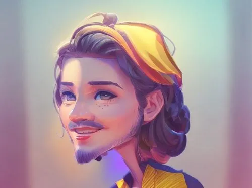 lando,disney character,custom portrait,caricaturist,digital painting,caricature,lokportrait,aladdin,aladin,tiktok icon,princess sofia,tracer,cg artwork,fantasy portrait,rapunzel,digital art,artist portrait,twitch icon,yellow background,vector art,Common,Common,Cartoon