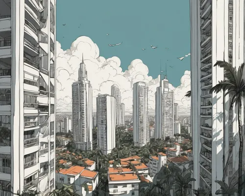 são paulo,vedado,copacabana,kuala lumpur,skyscrapers,high-rises,tall buildings,high rises,metropolises,rio de janeiro,jakarta,highrise,city scape,white buildings,porto alegre,rio de janeiro 2016,buildings,apartment blocks,high-rise,urbanization,Illustration,Black and White,Black and White 02