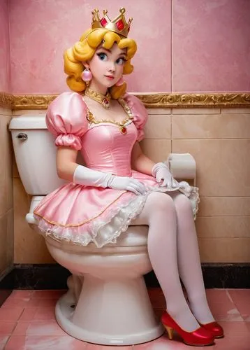toilette,toilet table,toilet,washlet,potty,toilet seat,the girl in the bathtub,banyo,cinderella,principessa,wc,fairy tale character,valentine pin up,lavatory,restroom,rest room,bidet,valentine day's pin up,pooping,lachapelle,Illustration,Children,Children 01