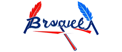 Atlanta Braves logo, baseball team emblem, red and blue colors, tomahawk design, detailed feathers, bold font, white outline, 3D effect, metallic texture, shiny surface, close-up shot, centered compos