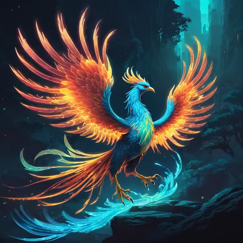 firebird,gryphon,blue and gold macaw,phoenix rooster,garuda,harpy,bird of paradise,fairy peacock,flame spirit,griffon bruxellois,pegasus,phoenix,fantasy art,blue and yellow macaw,feathers bird,blue macaw,firebirds,nocturnal bird,night bird,macaw,Conceptual Art,Fantasy,Fantasy 02