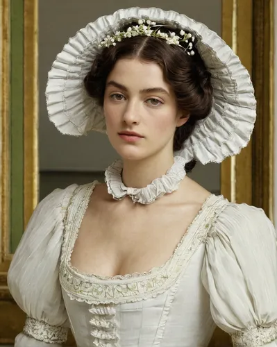 jane austen,victorian lady,queen anne,beautiful bonnet,elizabeth nesbit,victorian fashion,marguerite,the hat of the woman,white lady,portrait of a woman,british actress,bodice,dame blanche,woman's hat,bridal clothing,the hat-female,young woman,the victorian era,portrait of a girl,mrs white,Photography,Fashion Photography,Fashion Photography 23