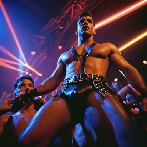 go-go dancing,rope daddy,enforcer,harnesses,kickboxer,harness,laser tag,hercules,neon carnival brasil,stripper,tool belt,lasers,cinema strip,jockstrap,terminator,he-man,blue demon,striking combat sports,maul,meat kane,Photography,Documentary Photography,Documentary Photography 15