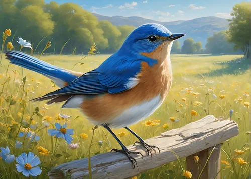 western bluebird,bluebird,male bluebird,bluebird perched,bird painting,eastern bluebird,blue bird,bluebird female,blue birds and blossom,flower and bird illustration,bird illustration,mountain bluebird,lazuli bunting,spring bird,bird robin,baby bluebirds,tickell's blue flycatcher,nature bird,fairywren,bird drawing,Art,Classical Oil Painting,Classical Oil Painting 02