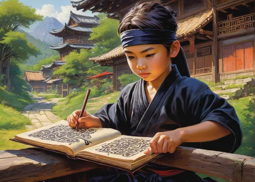 chinese art,oriental painting,traditional chinese,japanese art,painting technique,oriental,korean culture,child with a book,asian culture,yi sun sin,meticulous painting,korean history,khokhloma painting,scholar,asian architecture,tsukemono,shuanghuan noble,xing yi quan,tai qi,xiangwei,Illustration,Paper based,Paper Based 09