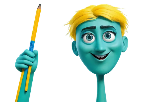 renderman,rainbow pencil background,cinema 4d,garrison,defence,leek stick,film character,pixar,crayon background,cute cartoon character,glowsticks,pencil icon,amination,disney character,lumo,glow sticks,wand,flavin,animator,cartoon character,Illustration,Paper based,Paper Based 29