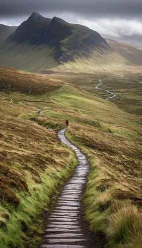 scottish highlands,isle of skye,three peaks,the mystical path,hiking path,winding steps,scotland,northern ireland,the path,ireland,landscape photography,highlands,landscapes beautiful,orkney island,moorland,yorkshire dales,brecon beacons,pathway,meander,winding road,Photography,General,Realistic