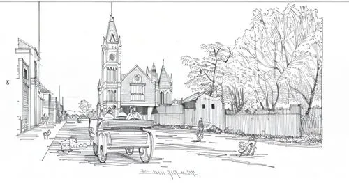 church towers,steeple,church hill,townscape,delft,church bells,line drawing,tongeren,moret-sur-loing,coloring page,street scene,covid-19,fredric church,opole,crosshatch,parish,thaxted,metz,oxford,aberdeen,Design Sketch,Design Sketch,Hand-drawn Line Art