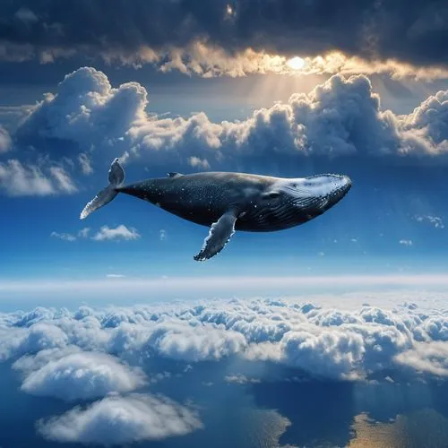 humpback whale,whale,baby whale,whales,blue whale,a flying dolphin in air,Photography,General,Realistic