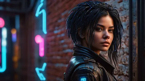 visual effect lighting,cyberpunk,full hd wallpaper,background bokeh,game character,echo,cinematic,ps5,portrait background,renegade,digital compositing,katana,city ​​portrait,croft,3d rendered,katniss,render,alleyway,neon human resources,huntress,Photography,General,Sci-Fi