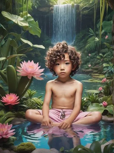 padmasana,lachapelle,babaji,yogananda,meditator,siddharta,Illustration,Realistic Fantasy,Realistic Fantasy 15