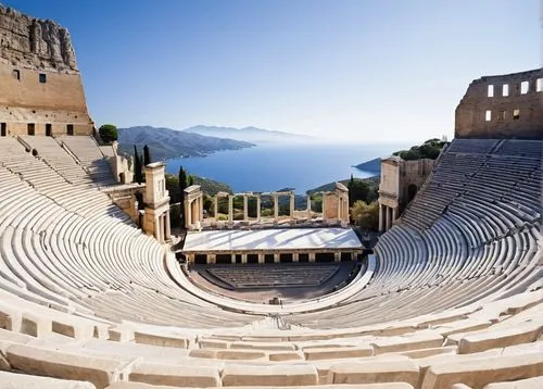 ancient theatre,amphitheater,amphitheatres,amphitheatre,roman theatre,aspendos,epidaurus,amphitheaters,delphi,open air theatre,grece,gladiatorial,thermopylae,hellas,grecia,grecian,coliseum,the forum,akropolis,greece,Illustration,Japanese style,Japanese Style 10