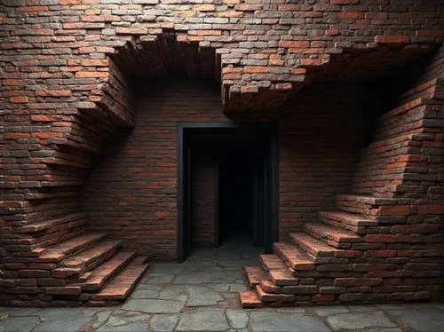 creepy doorway,brickwork,red bricks,doorway,the threshold of the house,cellar,vaulted cellar,doorways,carved wall,hollow hole brick,stone gate,house entrance,red brick,brick block,brickwall,brickmaker,wall of bricks,terracotta tiles,terracotta,brick background,Photography,General,Realistic