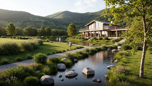 3d rendering,house in the mountains,salt meadow landscape,home landscape,golf resort,house in mountains,arrowtown,ecovillage,watermill,the cabin in the mountains,render,idyllic,summer cottage,landscaped,meadow landscape,landscape designers sydney,alpine meadow,ecovillages,country estate,alpine village