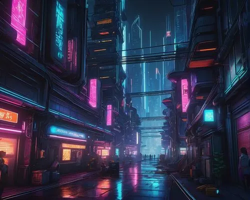 cyberpunk,cybercity,alleyway,alley,cybertown,bladerunner,neon arrows,colorful city,microdistrict,cityscape,cyberscene,shinjuku,metropolis,cyberia,tokyo city,alleyways,urban,fantasy city,neon,synth,Art,Classical Oil Painting,Classical Oil Painting 29