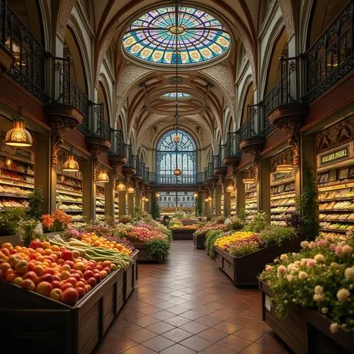 aisle,spice market,fruit market,grocers,grocer,stalls,covered market,principal market,marketplace,grocery store,homegrocer,greenmarkets,arcaded,marketplaces,grocery,market hall,paris shops,flower booth,large market,galeries,Photography,General,Realistic