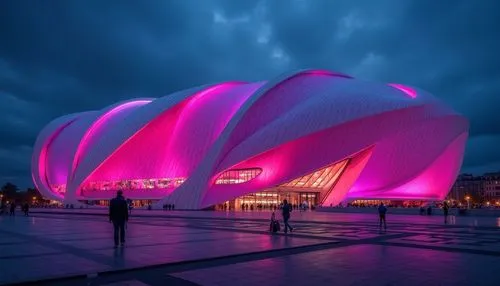 dongdaemun,wavelength,calatrava,futuristic art museum,magenta,philharmonie,night view of red rose,musical dome,concert venue,guggenheim museum,bordeaux,philharmonique,pink elephant,lotus temple,lic,purpureum,purple and pink,defence,concert hall,futuroscope,Photography,General,Realistic