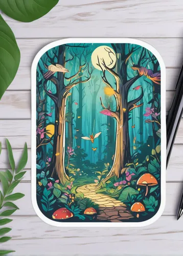 forest background,mushroom landscape,forest floor,cartoon forest,forest landscape,fairy forest,forest path,forest glade,elven forest,autumn forest,fairytale forest,wooden mockup,enchanted forest,forest walk,haunted forest,forest mushroom,forest dark,meadow and forest,forest,forest tree,Unique,Design,Sticker