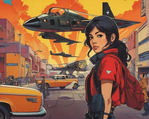 helicopter pilot,sci fiction illustration,helicopter,saigon,helicopters,vietnam,hongdu jl-8,mulan,two-point-ladybug,hong,hk,vietnam's,game illustration,cg artwork,renegade,asia,hong kong,rosa ' amber cover,asian vision,tokyo ¡¡,Illustration,Japanese style,Japanese Style 20