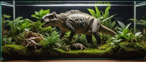 diorama,vivarium,terrarium,ceratopsians,ceratopsian,maiasaura,karamanids,ferugliotherium,babirusa,pachyrhinosaurus,gorgonops,styracosaurus,paleoenvironment,parasaurolophus,pachycephalosaurs,paleocene,aquarium inhabitants,dinosauria,protoceratops,will free enclosure,Photography,General,Realistic