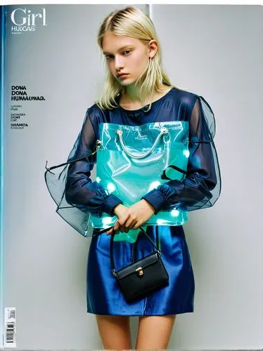 Cover page of the magazine "GIRL’s BAGS",ginta,grazia,cosmogirl,magazine cover,editorials,neoprene,courreges,magazine - publication,grrl,cover,tearsheet,foiling,blond girl,cover girl,lofficier,protect