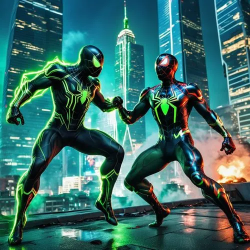 neon body painting,superhero background,electro,defenders,vigilantes,light paint,Photography,General,Realistic