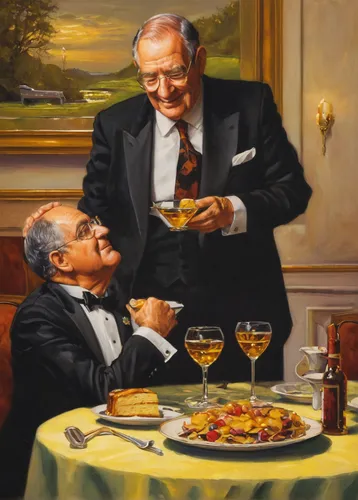 appetite,business icons,toasts,sicilian cuisine,apéritif,oil on canvas,purée,connoisseur,dining,businessmen,dinner for two,dinner,pappa al pomodoro,george w bush,antipasta,kraft,oil painting on canvas,arnold palmer,wedding soup,food icons,Illustration,American Style,American Style 14